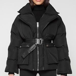 Manière De Voir Belted Blazer Puffer Jacket